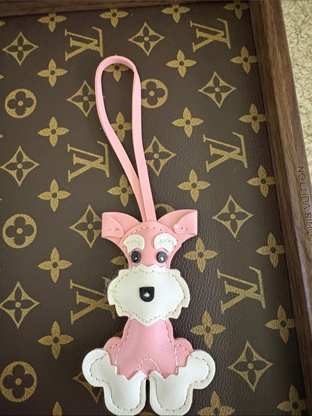 Pink Leather Like Dog Charm Bag Accessory